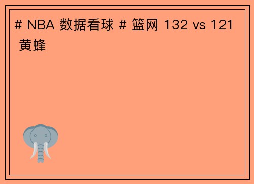 # NBA 数据看球 # 篮网 132 vs 121 黄蜂